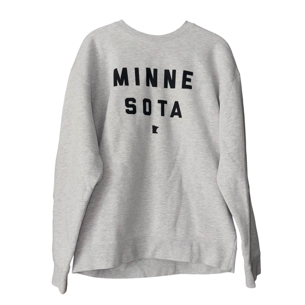 Sota Clothing MInnesota Graphic Crewneck Sweatshirt Heather Gray Medium Pullover